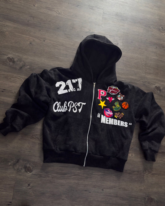 CLUB PST PATCH HOODIES GREY