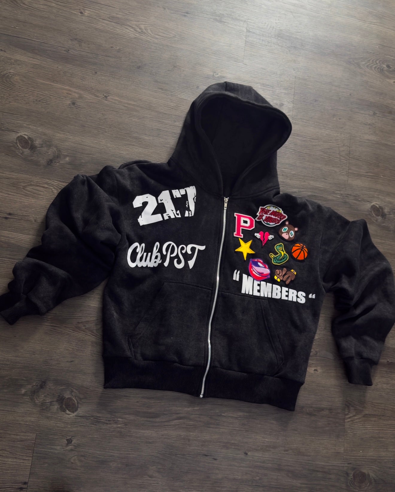 CLUB PST PATCH HOODIES GREY
